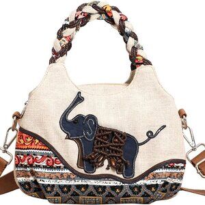 Mini Cotton Shoulder Bag Small Hand Knitted Tote Casual Daily Use